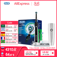 Oral-b Pro 4000 elektryczna ładowana szczoteczka do zębów ultradźwiękowa 3D inteligentna szczoteczka do wybielania zębów dla dorosłych usuwanie plam dysza oral-b 1